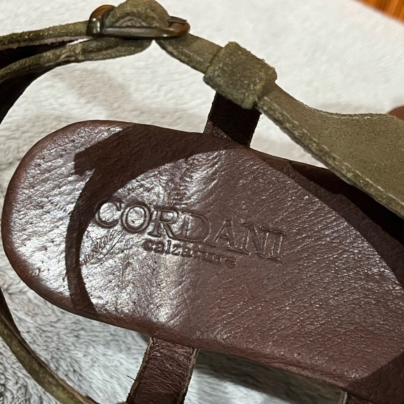 Cordani Josie Olive Green Suede Leather Wedge Platform Sandals - Picture 12 of 13